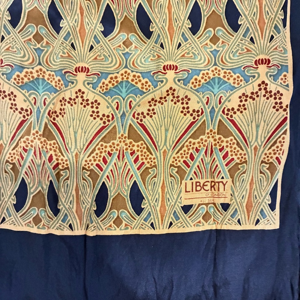 Liberty of London Blue and Brown Art Nouveau Scarf
